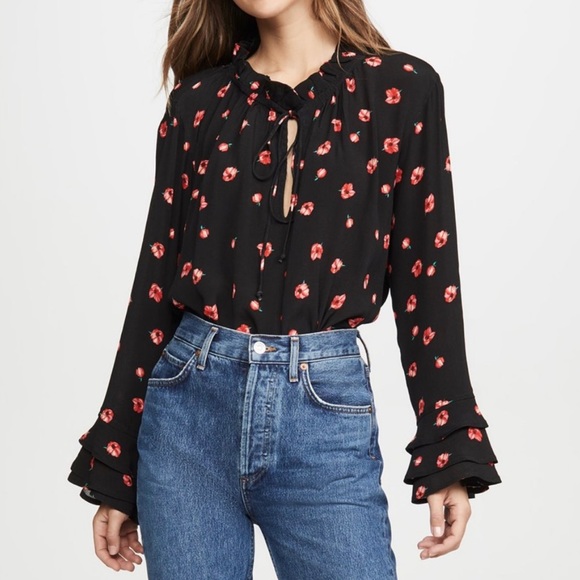 Cleobella Tops - Cleobella Phoebe Flowy Floral Blouse